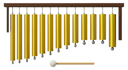 Isolated Tubular Bells Musical Instrument