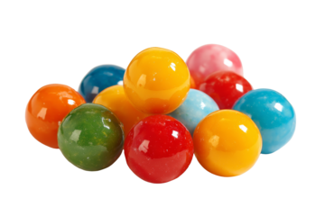 [Transparent Background PNG]Colorful Gummy Candy Balls on White Background