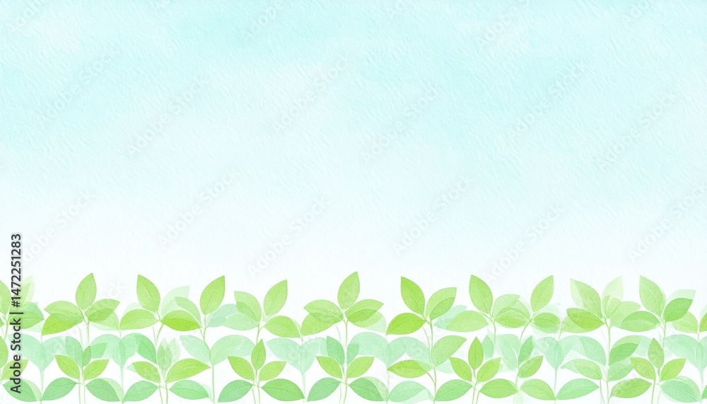 Poster vibrant green leaf patterns nature background digital artwork calm environment close-up view eco-fri