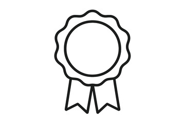 Vector icon representing a blank award ribbon showcasing recognition, achievement, or certification in various contexts