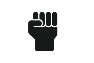 Vector icon representing a raised fist symbolizing strength and solidarity in social movements