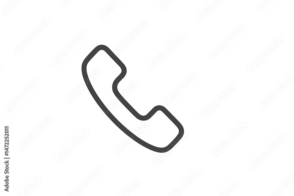 Poster vector icon of a classic telephone receiver symbol designed for communication interfaces and applica