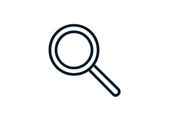 Vector icon of a magnifying glass symbol representing search and exploration activities online