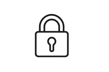 Secure lock vector icon representing protection and safety in various contexts such as technology, security systems, and privacy measures