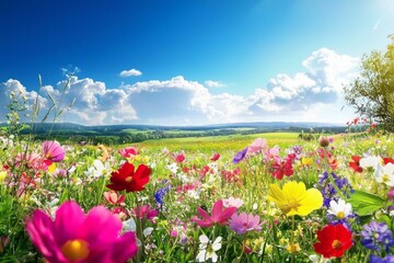 Obraz premium Artistic Depiction of a Spring Garden Meadow
