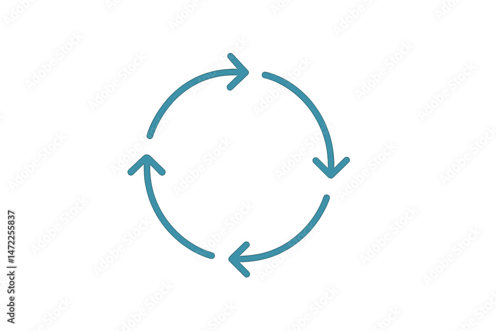 Poster vector icon illustrating a circular process with arrows indicating direction and movement