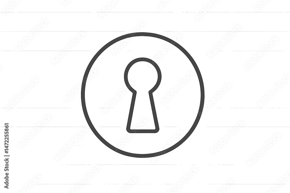 Poster intricate vector icon of a keyhole symbolizing security and privacy in a digital environment, perfec
