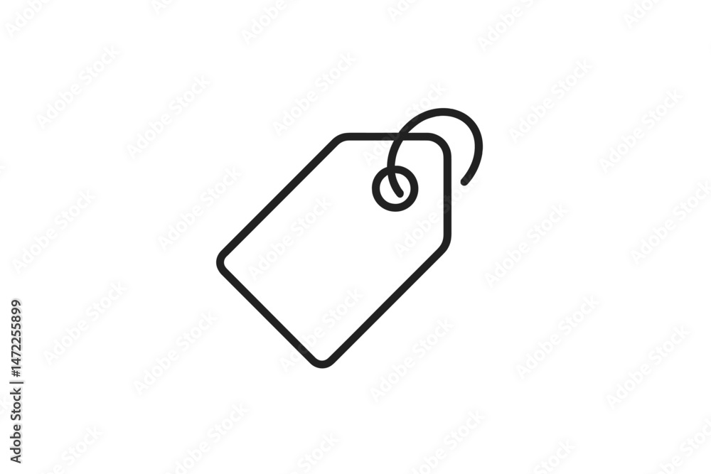 Poster stylized vector icon of a price tag showing an outline design suitable for branding and advertising 