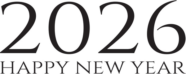 2026 Happy New Year - Classic Style Vector