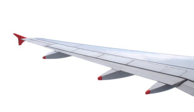 [Transparent Background PNG]Airplane Wing Against White Sky