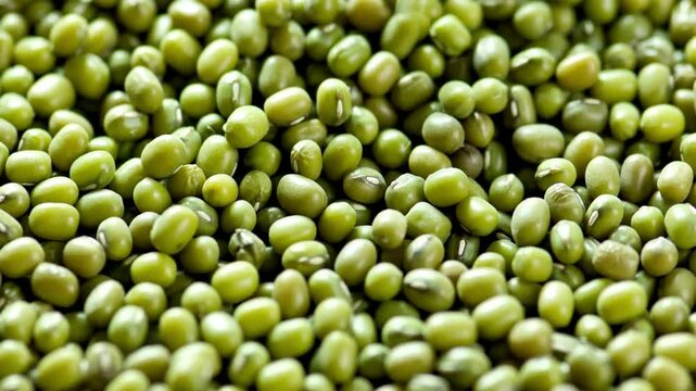 Close-up view of dried mung beans texture background