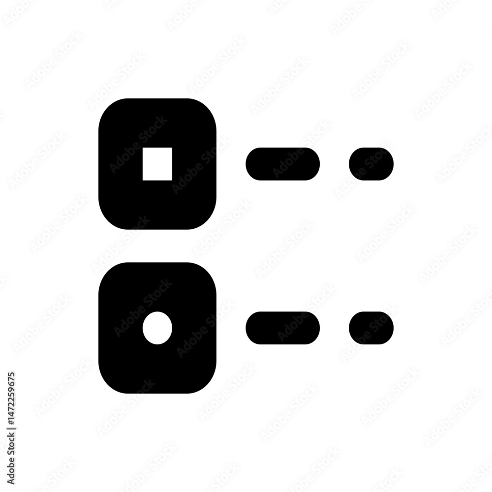 Poster two rows of geometric shapes featuring rounded squares and elongated circles in a minimalist design 