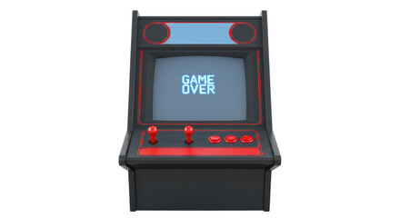 Isolated Arcade Machine with Game Over Screen