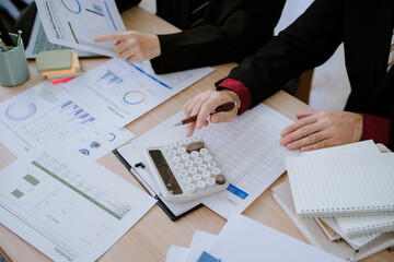 Business Consulting meeting working and brainstorming new business project finance investment...