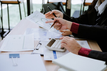 Business Consulting meeting working and brainstorming new business project finance investment concept.