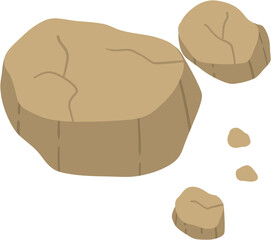 Cute Pebble Clipart , Hand Drawn Stone Set