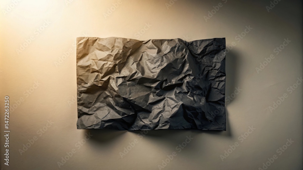 Poster a crumpled sheet of dark paper with subtle light and shadow variations providing a textured backgrou
