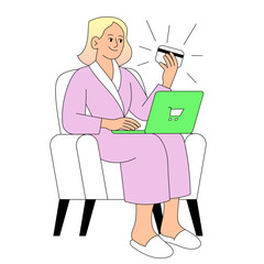 Enjoying the Experience of Online Shopping from the Comfort of Home in a Relaxing Attire