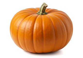 Obraz premium A bright orange pumpkin isolated on a white background