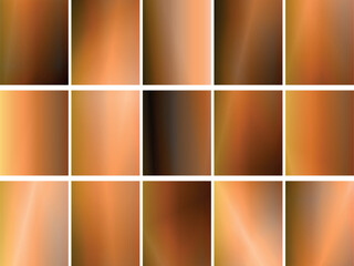 Obraz premium Collection of warm brown gradient squares, earthy tones, abstract set