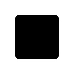 A solid black rounded rectangle shape with a uniform dark color fill and smooth corner transitions is shown