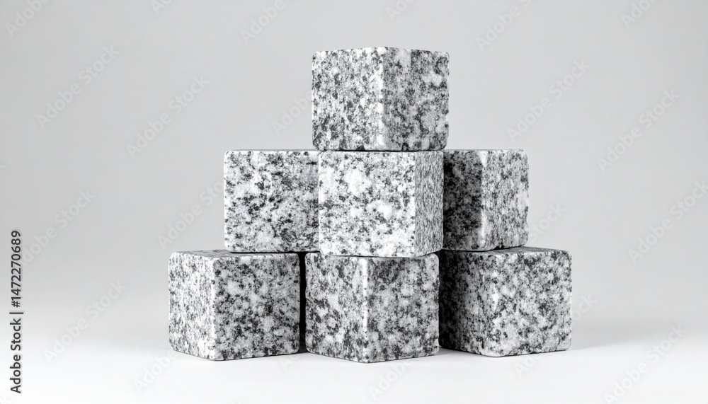 Poster creating a modern stone structure indoor studio high-quality image minimalist environment eye-level 