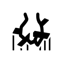 Abstract black and white design featuring interconnected shapes resembling stylized branches and geometric forms