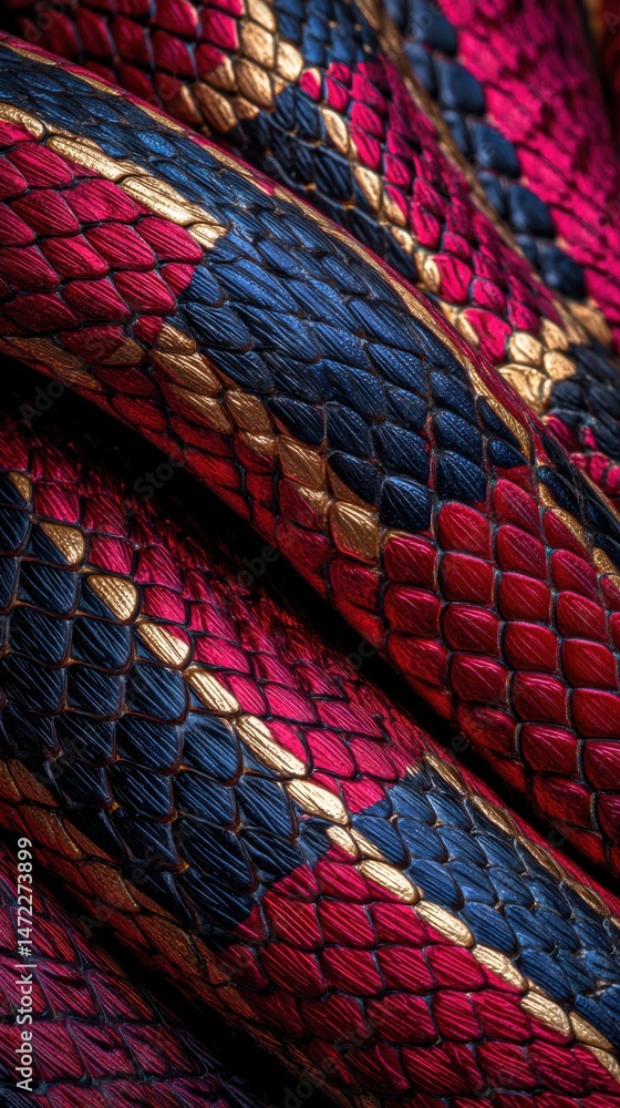 Poster vibrant textile pattern reflecting intricate design with vivid colors and texture in close-up view