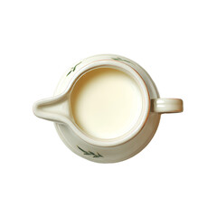 [Transparent Background PNG]Creamy Milk in a Decorative Pitcher