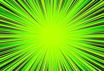 Obraz premium Vibrant green sunburst radiating from center, comic book style halftone texture, pop, design