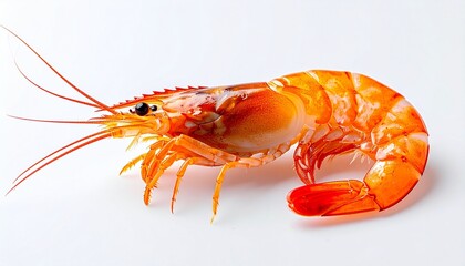 Fresh Red Shrimp Isolated on White Background