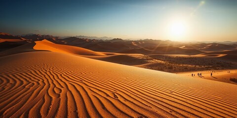 Naklejka premium Footprints in the Sand - Erg Chebbi, Morocco's Sahara