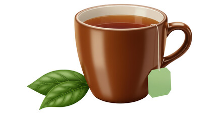 Isolated Cup of Tea with Leaves
