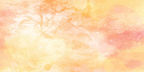 Fantasy smooth light yellow, red shades and yellow watercolor paper textured illustration for grunge design,  card, templates. Pastel ink colors wet effect hand drawn canvas aquarelle background