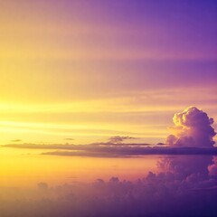 Fototapeta premium Vibrant Yellow Sky with Dramatic Clouds