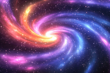 Fototapeta premium Vibrant Spiral Galaxy with Colorful Swirls and Stars in Space