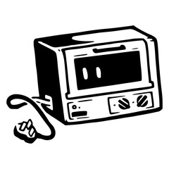 retro toaster oven vector illustration