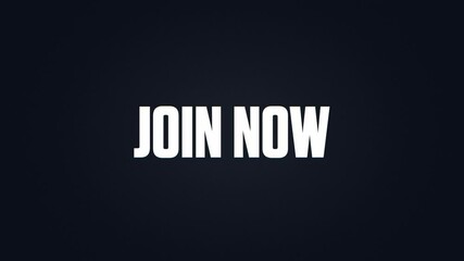 Join Now - Glitch CTA Text Animation 4K | Membership Promo Title