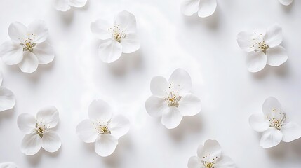 Fototapeta premium White Blossom Cascade: Delicate Floral Simplicity