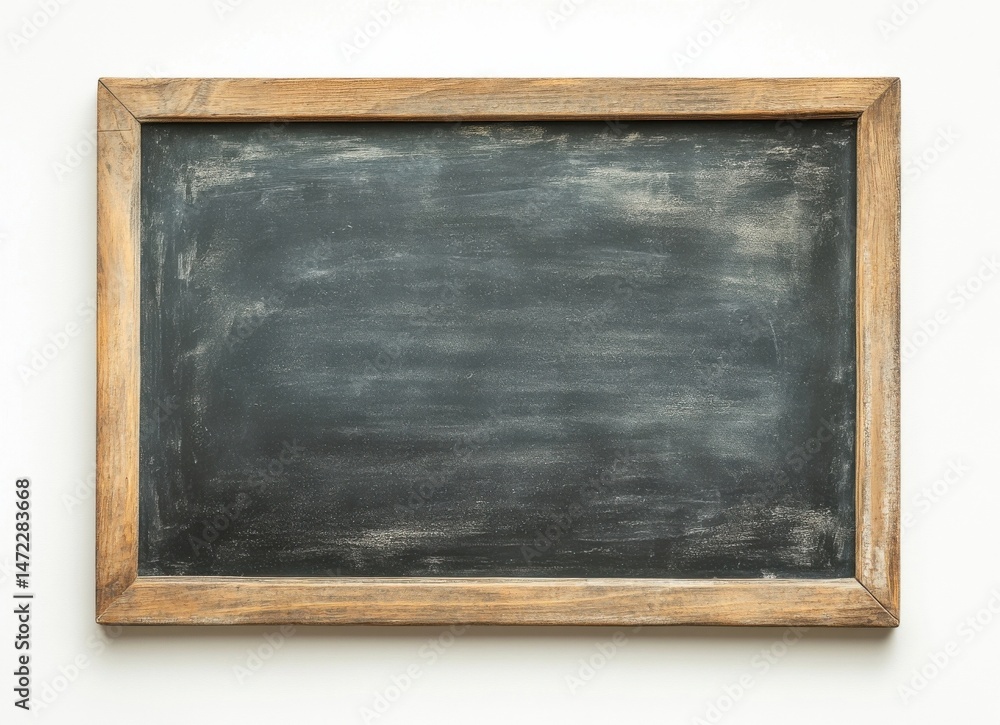 Poster blank rustic wooden framed chalkboard with dark gray surface, perfect for adding text or drawings. i