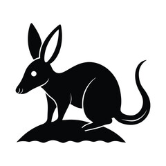 Bilby Digging Ear Vector Silhouette