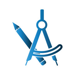 Drawing Compass icon design template