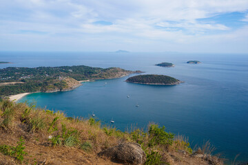Breathtaking ocean view from Phuket — surrounded by tropical islands, crystal blue sea, and peaceful skies. A paradise of nature’s finest in southern Thailand.