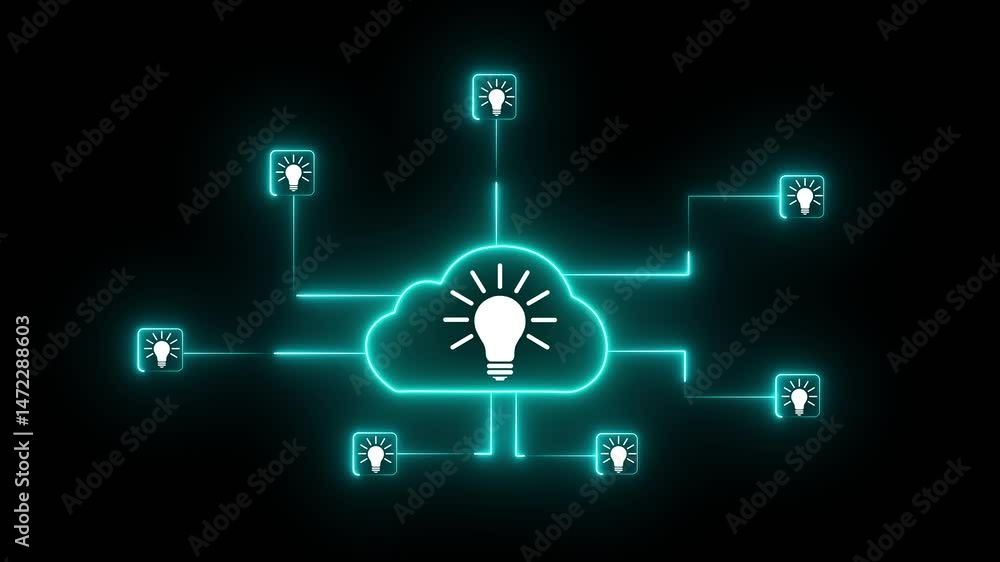 Aufkleber futuristic technical idea and global network connection animation.