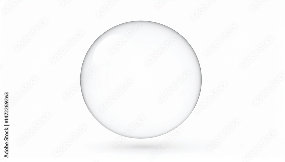 Poster floating transparent sphere studio environment digital art minimalist style isolated viewpoint abstr