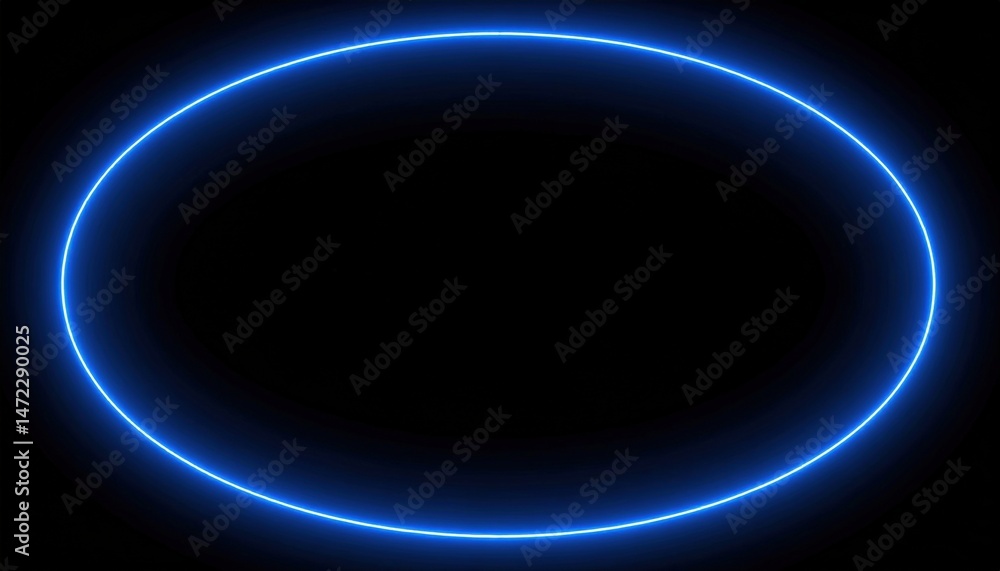Poster dynamic blue neon light effect digital art abstract dark background close-up visual concept for mode