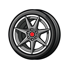 Modern car wheel vector illustration on white background