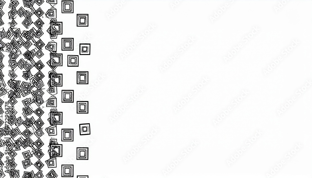 Poster dynamic overlay of abstract geometric shapes digital art minimalist design white background top-down