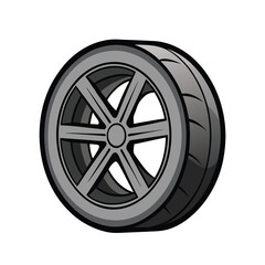 Obraz premium Modern car wheel vector illustration on white background