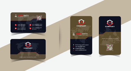 Modern creative professional business card template design.
